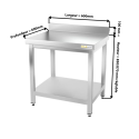 Table inox 600 x 600 mm adossée ECO / GOLDINOX
