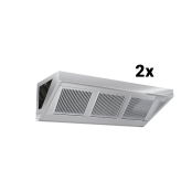 Hotte murale sans moteur 2400 x 900 x 400 mm avec éclairage, filtre et robinet de vidange PREMIUM / GOLDINOX