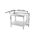 Table inox soubassement 700 x 600 mm / GOLDINOX 