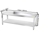 Table inox soubassement 2000 x 600 mm / GOLDINOX 