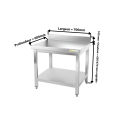 Table inox soubassement 700 x 600 mm adossée / GOLDINOX 