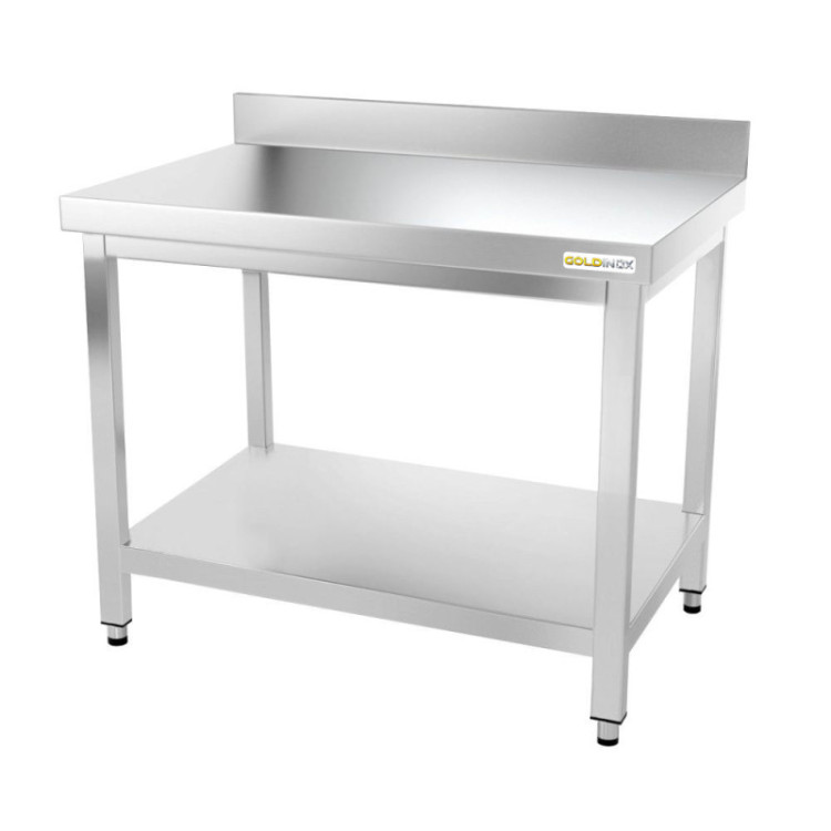 Table inox 1000 x 700 mm adossée / GOLDINOX
