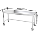 Table inox 1800 x 700 mm avec renfort sur roulettes / GOLDINOX