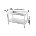 Table inox soubassement 1200 x 700 mm / GOLDINOX 