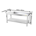 Table inox soubassement 1600 x 700 mm / GOLDINOX 
