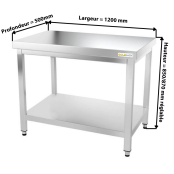 Table inox 1200 x 500 mm / GOLDINOX