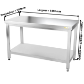 Table inox 1400 x 500 mm / GOLDINOX