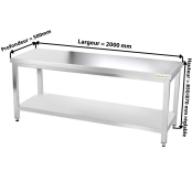Table inox 2000 x 500 mm / GOLDINOX