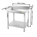 Table inox 800 x 500 mm adossée / GOLDINOX