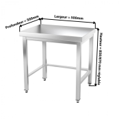 Table inox 500 x 500 mm avec renfort / GOLDINOX | Enlèvement entrepôt
