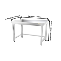 Table inox soubassement 1200 x 500 mm avec renfort / GOLDINOX