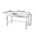 Table inox soubassement 1400 x 500 mm avec renfort / GOLDINOX