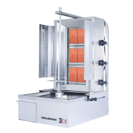 Machine à kebab 3 feux Gaz avec volet PREMIUM / GOLDINOX