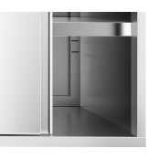 Meuble bas inox 1400 x 600 mm adossé sur roulettes PREMIUM / GOLDINOX