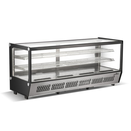 Vitrine réfrigérée positive de comptoir noire 268 Litres PREMIUM - GOLDINOX
