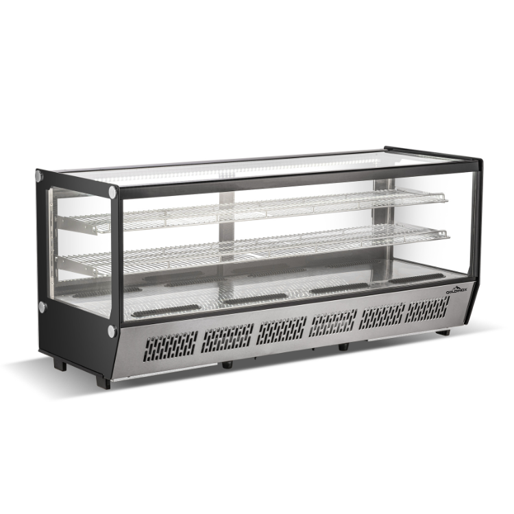 Vitrine réfrigérée positive de comptoir noire 268 Litres PREMIUM - GOLDINOX