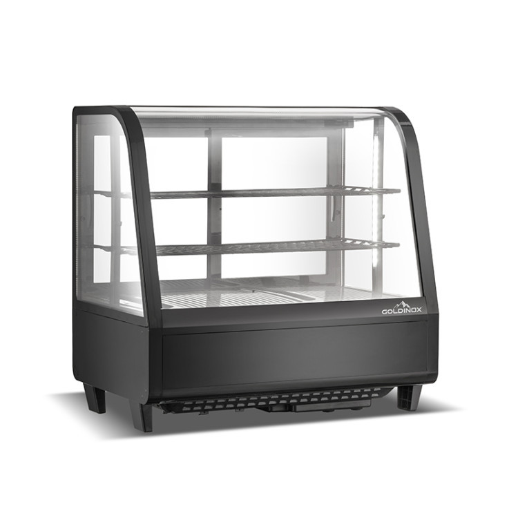 Vitrine réfrigérée positive de comptoir noire 100 Litres - GOLDINOX