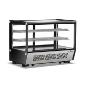 Vitrine réfrigérée positive de comptoir noire 160 Litres - GOLDINOX