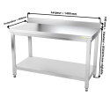 Table inox 1400 x 600 mm adossée ECO / GOLDINOX