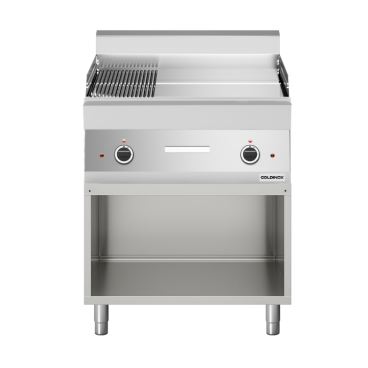 Plaque de cuisson électrique 700 mm lisse et rainurée (9 kw) à poser PREMIUM / GOLDINOX