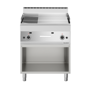 Plaque de cuisson à gaz 700 mm lisse et rainurée chromée (11,4 kw) à poser PREMIUM / GOLDINOX