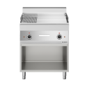 Plaque de cuisson électrique 700 mm lisse et rainurée chromée (9 kw) à poser PREMIUM / GOLDINOX