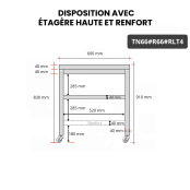 Table inox 600 x 600 mm avec renfort sur roulettes PREMIUM / GOLDINOX