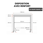 Table inox 1000 x 600 mm avec renfort sur roulettes / GOLDINOX