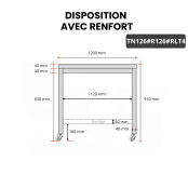 Table inox 1200 x 600 mm avec renfort sur roulettes / GOLDINOX