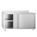 Meuble bas inox 2000 x 600 mm adossé PREMIUM FLEX / GOLDINOX