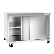 Meuble bas inox 1600 x 600 mm sur roulettes PREMIUM / GOLDINOX