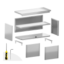 Meuble bas inox 1200 x 700 mm PREMIUM / GOLDINOX