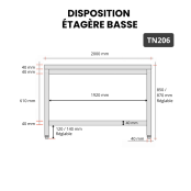 Table inox 2000 x 600 mm PREMIUM / GOLDINOX