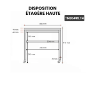 Table inox 600 x 600 mm sur roulettes PREMIUM / GOLDINOX