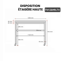Table inox 1200 x 600 mm sur roulettes PREMIUM / GOLDINOX