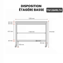 Table inox 1200 x 600 mm sur roulettes PREMIUM / GOLDINOX