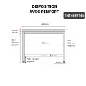 Table inox 1400 x 600 mm avec renfort PREMIUM / GOLDINOX