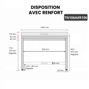 Table inox 1000 x 600 mm adossée avec renfort PREMIUM / GOLDINOX