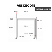 Table inox 800 x 600 mm adossée avec renfort sur roulettes / GOLDINOX