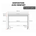 Table inox 1400 x 600 mm adossée avec renfort sur roulettes / GOLDINOX
