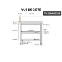 Table inox 1600 x 600 mm adossée avec 2 étagères / GOLDINOX