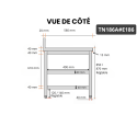Table inox 1800 x 600 mm adossée avec 2 étagères / GOLDINOX