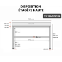 Table inox 1800 x 600 mm adossée avec 2 étagères / GOLDINOX