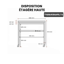 Table inox 800 x 600 mm avec 2 étagères sur roulettes / GOLDINOX