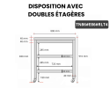 Table inox 800 x 600 mm avec 2 étagères sur roulettes / GOLDINOX