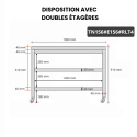 Table inox 1500 x 600 mm avec 2 étagères sur roulettes / GOLDINOX