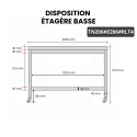 Table inox 2000 x 600 mm avec 2 étagères sur roulettes / GOLDINOX