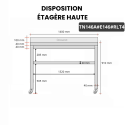 Table inox 1400 x 600 mm adossée avec 2 étagères sur roulettes / GOLDINOX