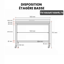 Table inox 1600 x 600 mm adossée avec 2 étagères sur roulettes / GOLDINOX