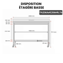 Table inox 2000 x 600 mm adossée avec 2 étagères sur roulettes / GOLDINOX